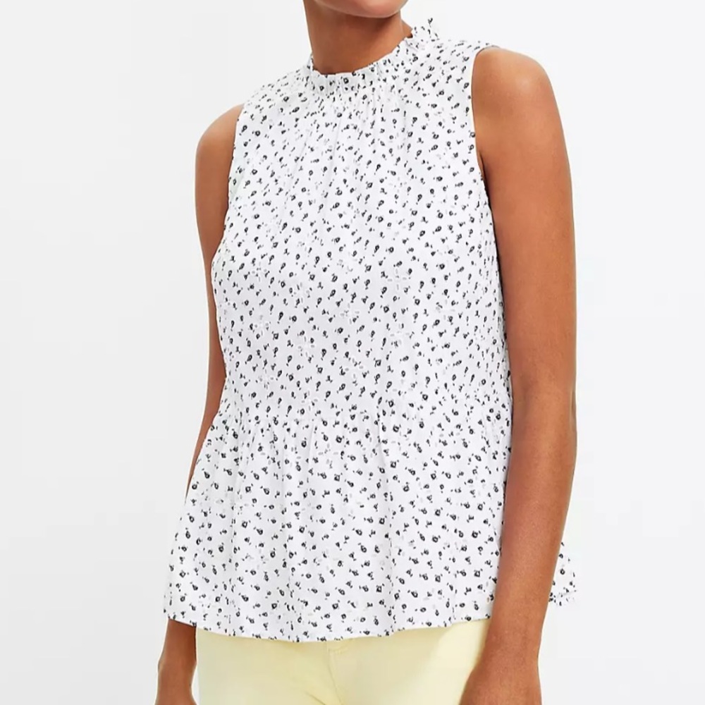 NWT LOFT Eyelet Peplum Halter Blouse